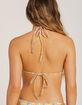 FULL TILT Floral Smocked Triangle Bikini Top image number 3