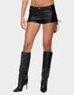 EDIKTED Kariss Lace Up Faux Leather Micro Shorts image number 1