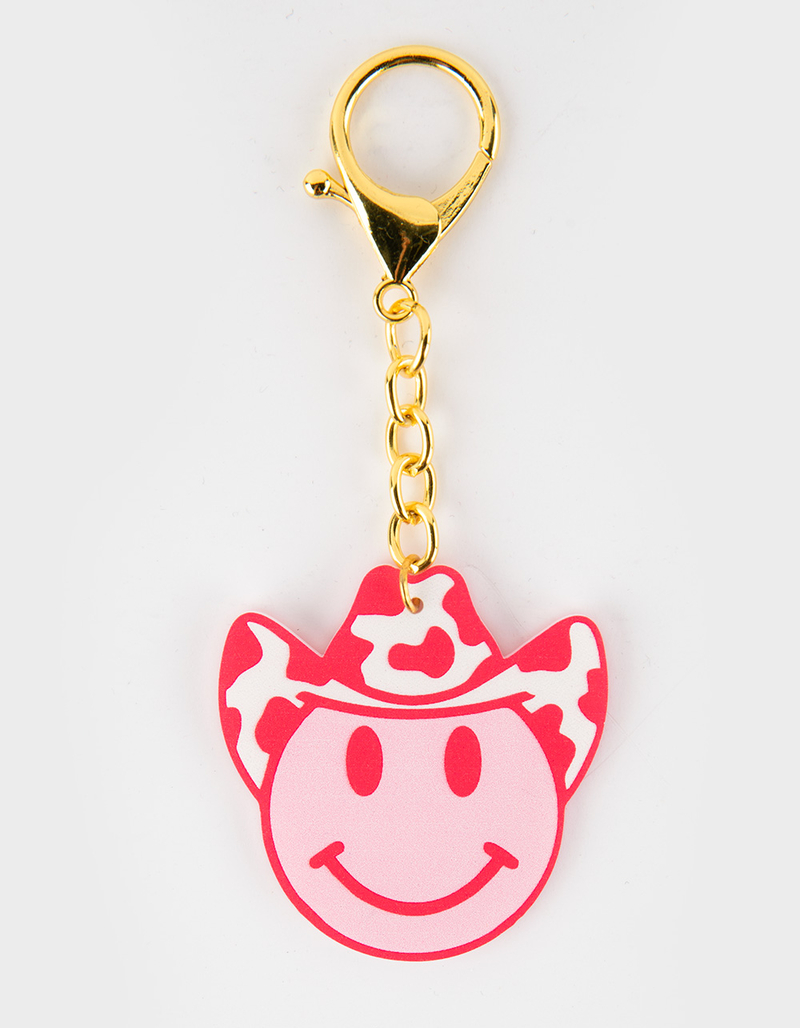 Western Smiley Face Keychain image number 0