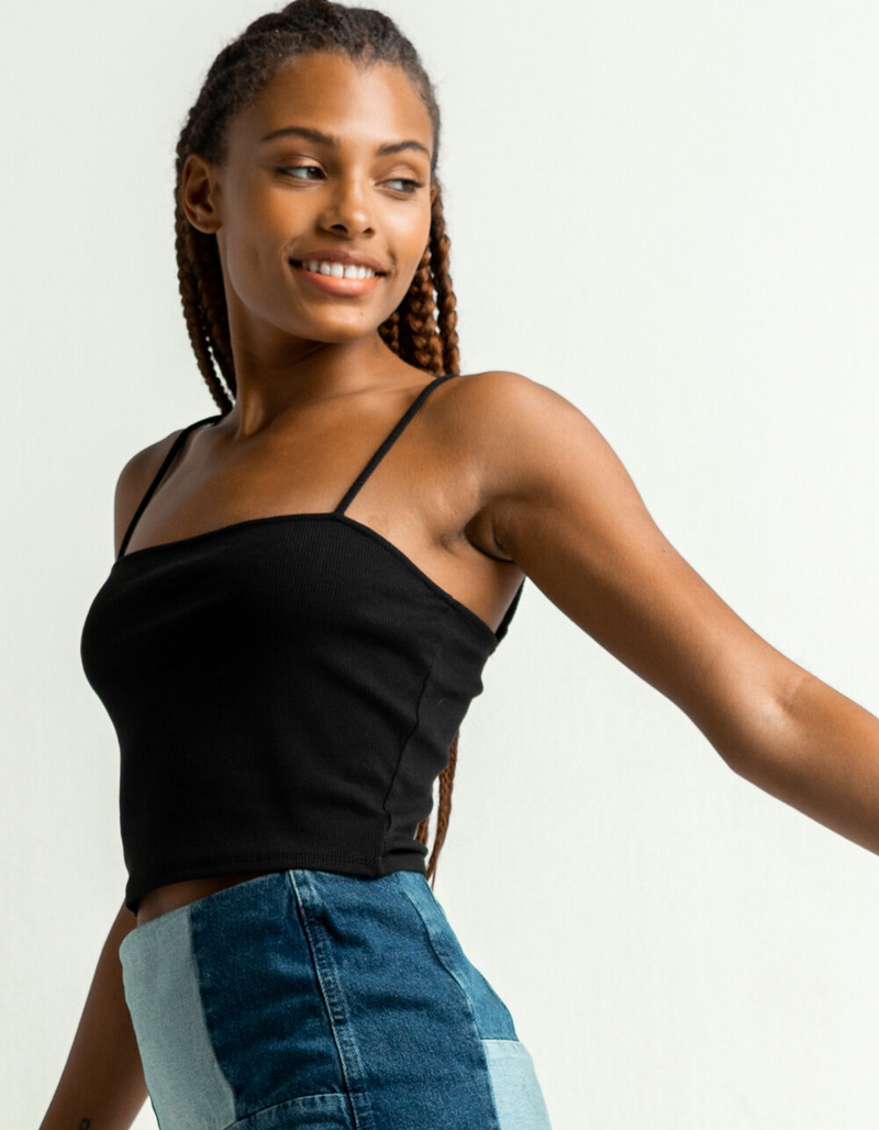 DESTINED Square Neck Womens Black Cami image number 1