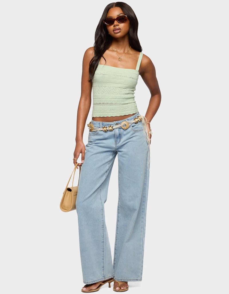 EDIKTED Naia Pointelle Knit Tank Top image number 4