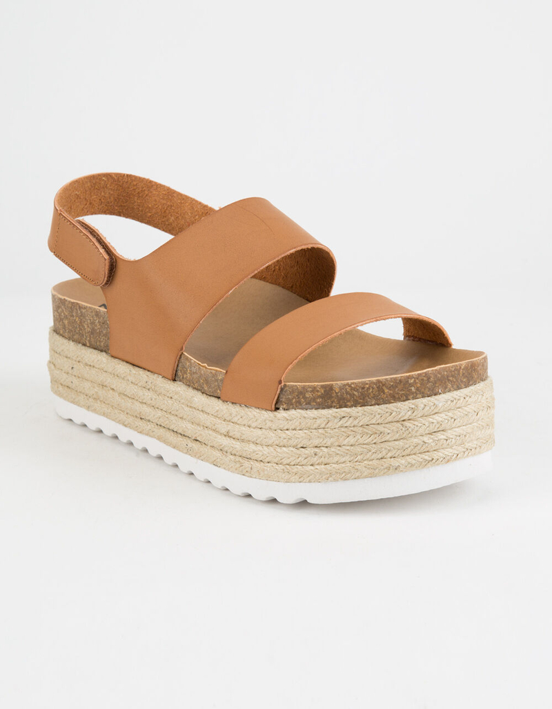 DIRTY LAUNDRY Peyton Espadrille Cognac Womens Velcro Platform Sandals image number 0