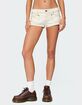 EDIKTED Hearts Low Rise Micro Denim Shorts image number 1