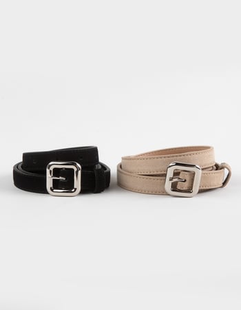 Skinny Faux Suede Belts 2 Pack Primary Image
