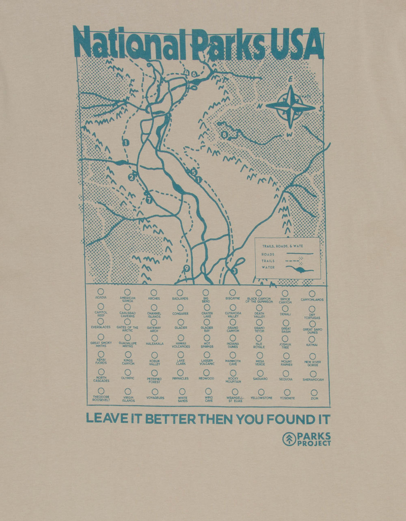 PARKS PROJECT National Parks Trail Map Mens Tee image number 2
