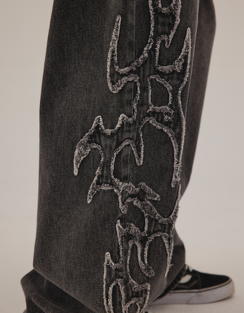 RSQ Mens Extra Baggy Applique Jeans image number 3