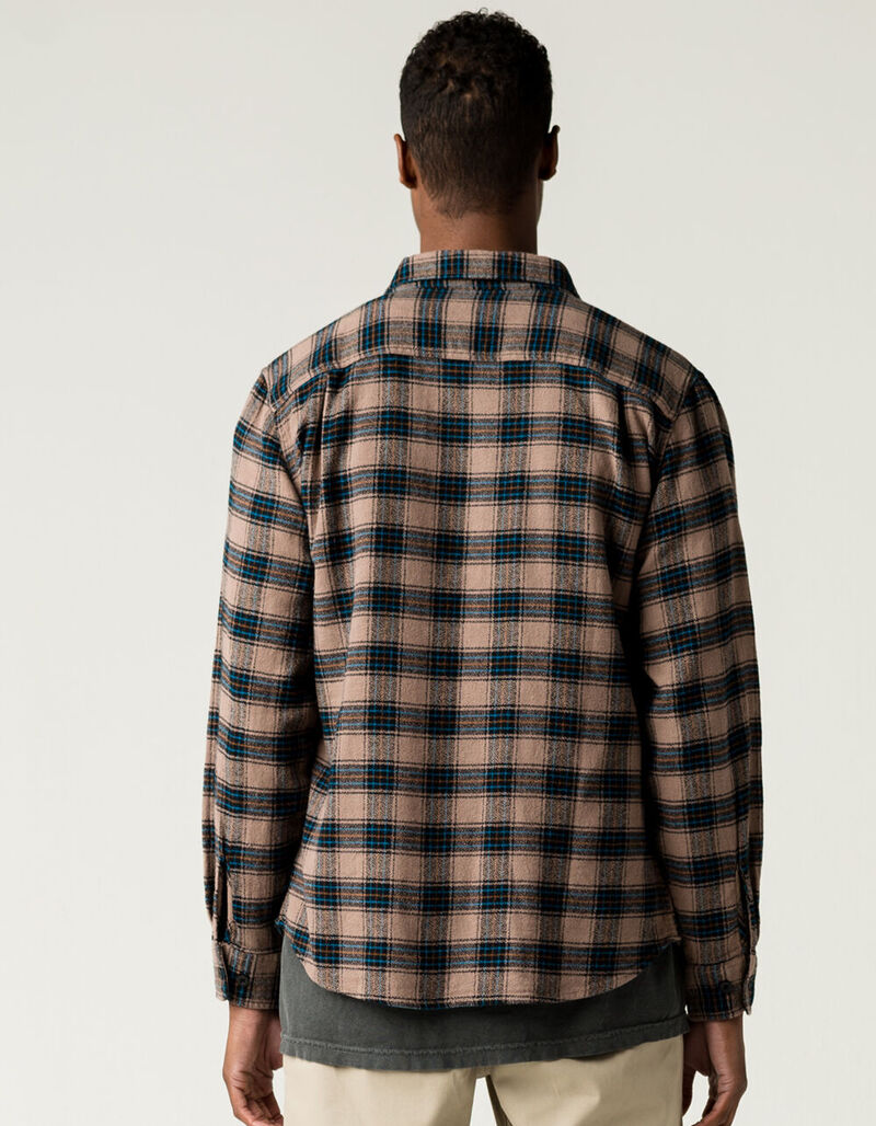 BRIXTON Bowery X Mens Taupe Combo Flannel - BLKCO - 391005149