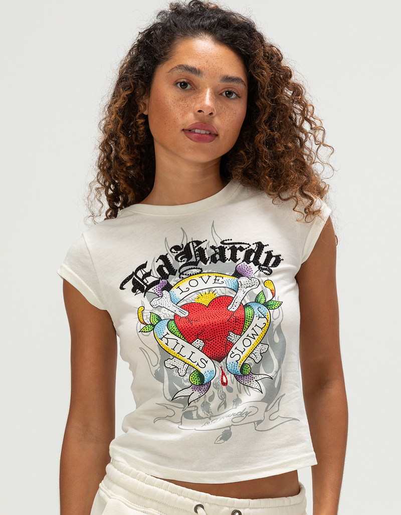 ED HARDY Love Kills Slowly Womens Cap Sleeve Tee image number 0