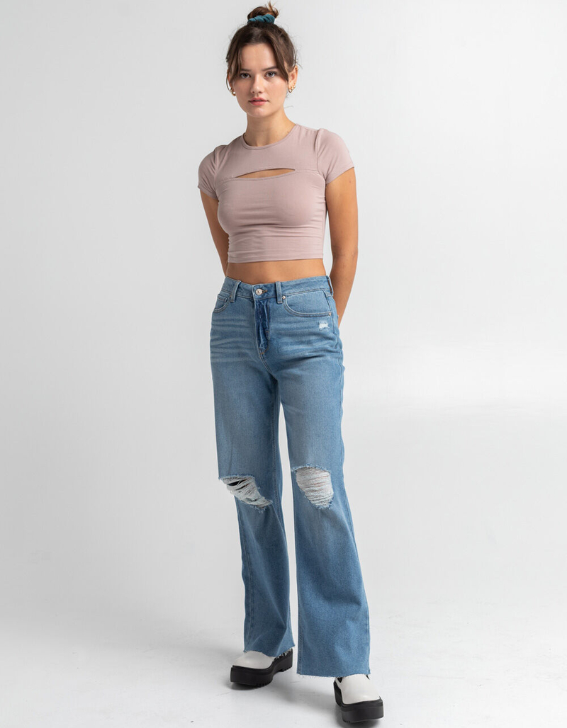 DESTINED Cutout Womens Crop Top image number 3