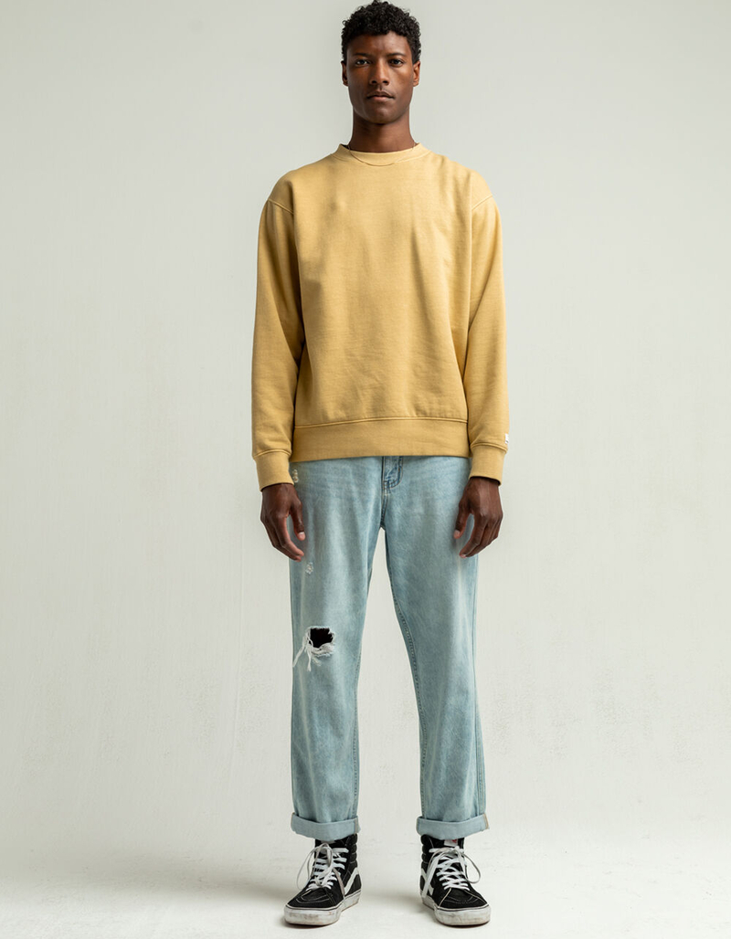 RSQ Premium Mens Pale Yellow Crewneck Sweatshirt image number 6