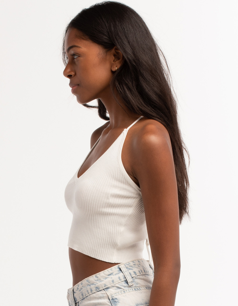 LOVE TREE Open Lace Back Womens Sweater Knit Top image number 2