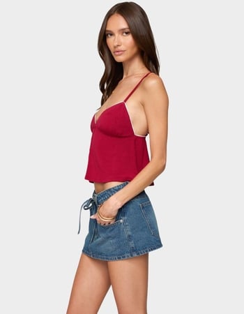 EDIKTED Kellyn Button Contrast Babydoll Top Alternative Image