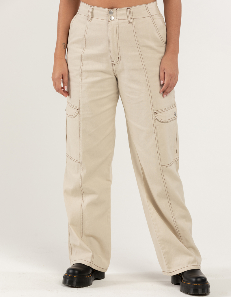 RSQ Womens Smock Waist Loose Cargo Pants image number 6