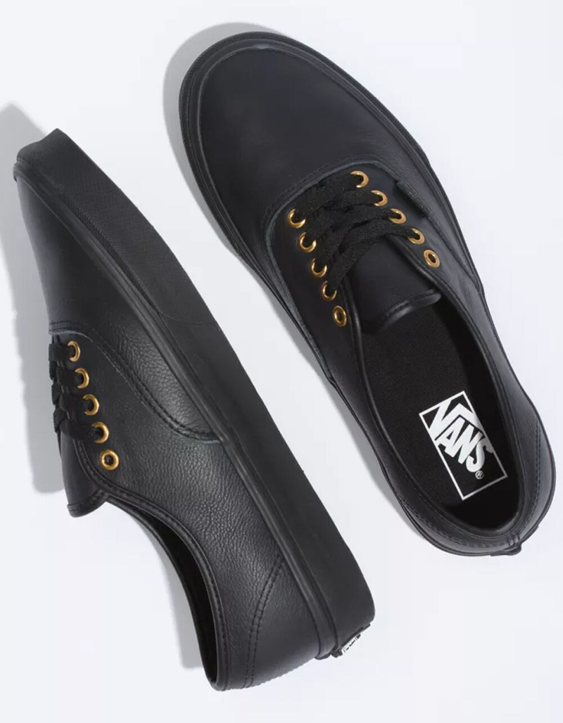VANS Leather Authentic Mens Black Shoes image number 2