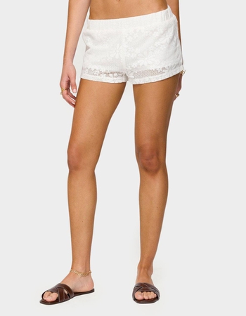 EDIKTED Arlie Floral Textured Sheer Shorts Primary Image