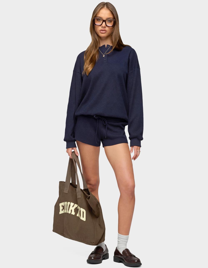 EDIKTED Baila Waffle Shorts image number 4