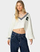 EDIKTED Collegiate Cropped Cable Knit Sweater image number 1