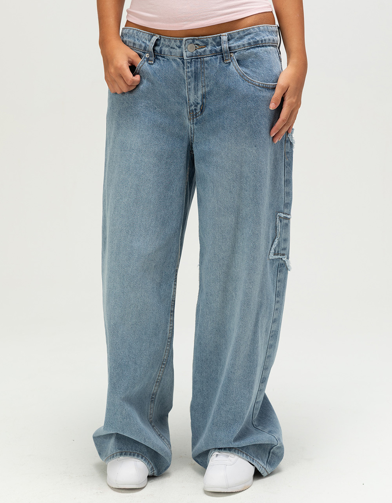RSQ Womens Low Rise Star Baggy Jeans image number 4