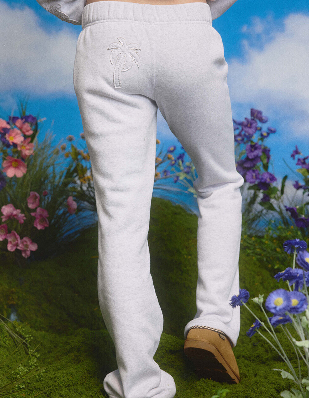FULL TILT Palm Applique Womens Bootcut Sweatpants - HEATHER GRAY