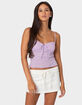 EDIKTED Textured Lacey Tank Top image number 4