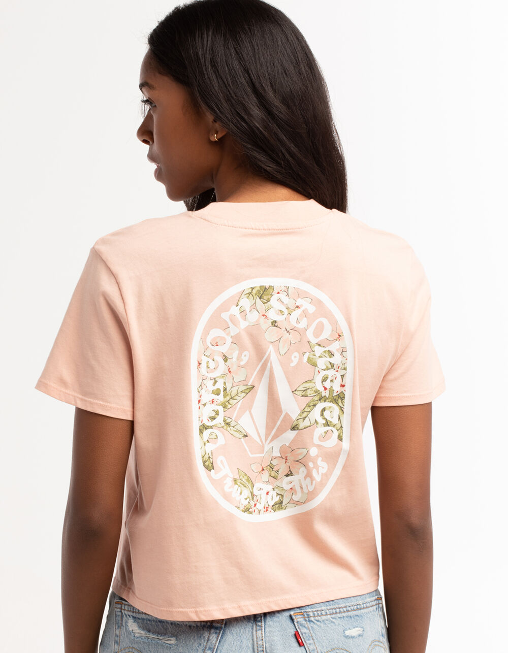 VOLCOM Womens Cropped Pocket Tee - PINK 