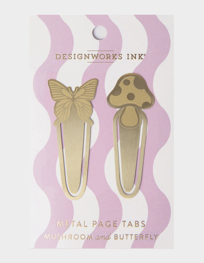 DESIGNWORKS INK Metal Page Tabs - Mushrooms + Butterfly image number 0