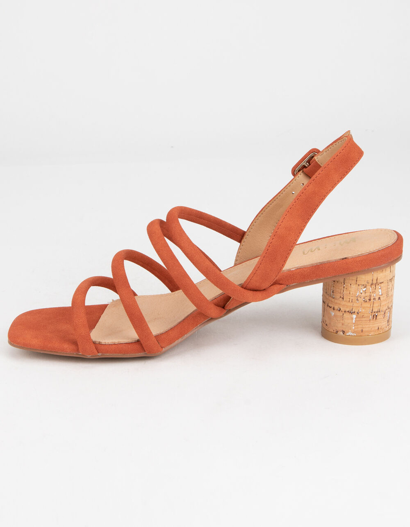MI.IM Zoey Strappy Cork Womens Coral Block Heels image number 2