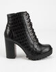 SODA Croc Lace Up Womens Booties image number 2
