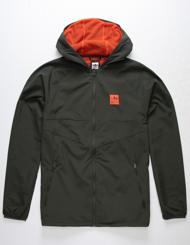 ADIDAS Dekum Packable Dark Olive Windbreaker Jacket image number 0