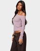 EDIKTED Emmiline Lacey Off Shoulder Top image number 2