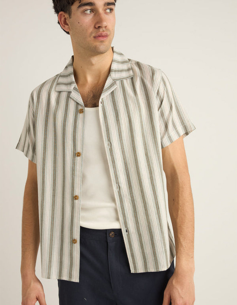 RHYTHM Vacation Stripe Mens Button Up Shirt image number 1