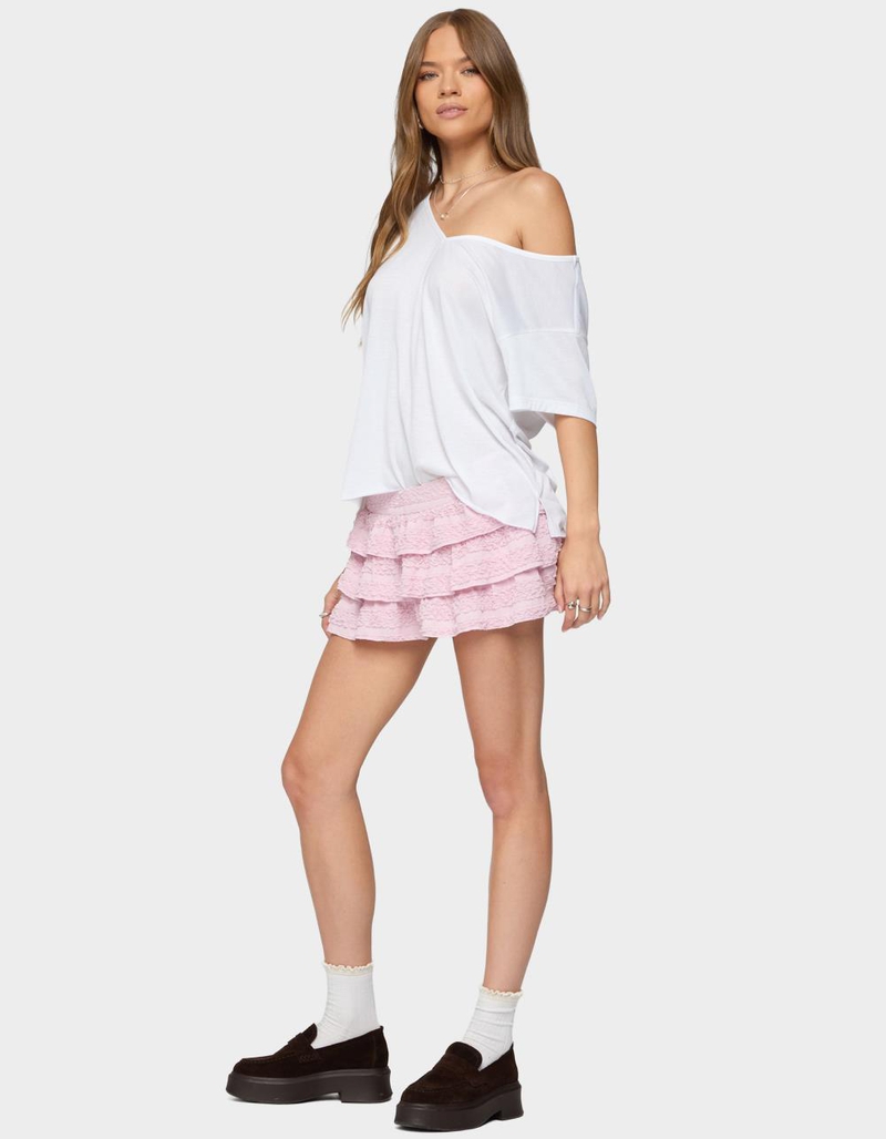 EDIKTED Margaux Textured Ruffle Mini Skort image number 3