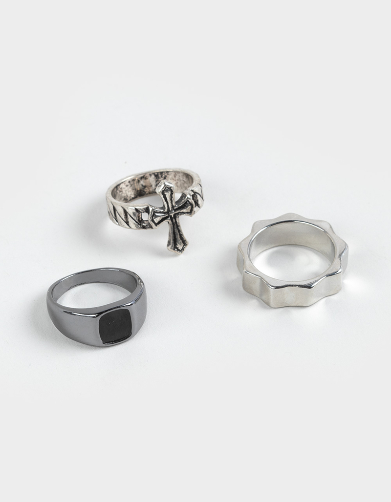 RSQ 3 Pack Cross/Stone Rings image number 0