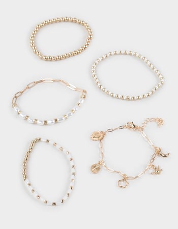 FULL TILT 5 Pack Beaded Heart/Pearl Bracelets Primary Image