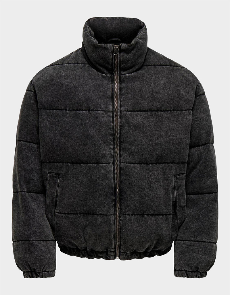 ONLY & SONS Levon Mens Denim Puffer Jacket image number 0