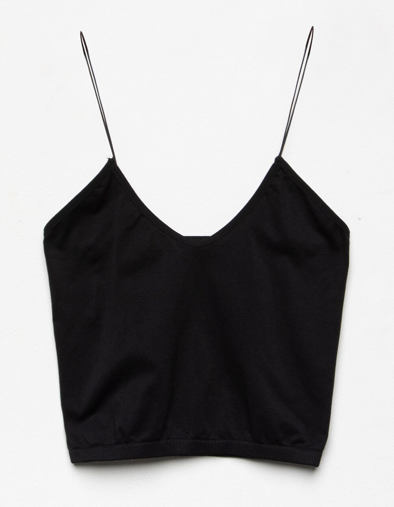 FREE PEOPLE Skinny Strap Seamless Black Brami image number 3