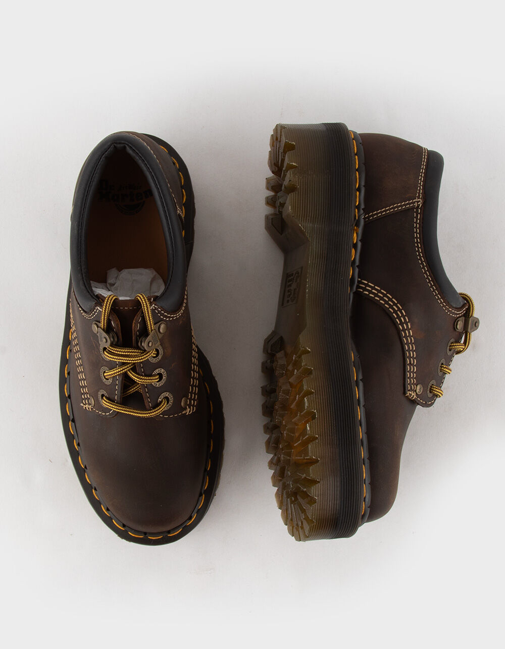 DR. MARTENS 8053 4i Quad Arch Oxford Womens Platform Shoes - BROWN
