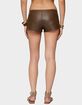 EDIKTED Grommet Faux Leather Micro Shorts image number 3