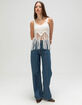 WEST OF MELROSE Crochet Fringe Womens Sweater Tank Top image number 2