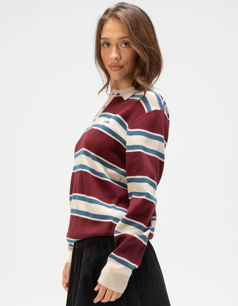 RHYTHM Siglo Knit Womens Long Sleeve Polo Shirt image number 2