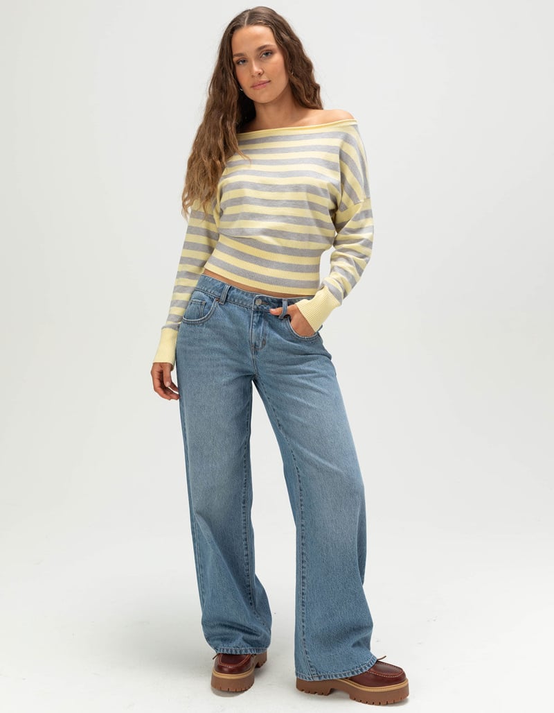 RSQ Womens Fold Over Waistband Baggy Jeans image number 0