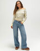 RSQ Womens Fold Over Waistband Baggy Jeans image number 1
