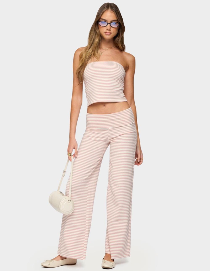 EDIKTED Lilah Striped Fold Over Pants image number 3