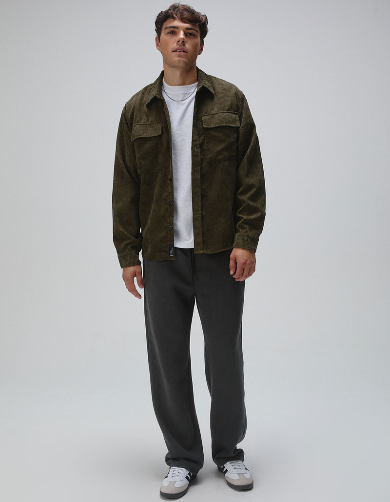RSQ Oversized Mens Long Sleeve Corduroy Button Up Shirt image number 3