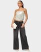 EDIKTED Rhinestone Washed Low Rise Baggy Jeans image number 5