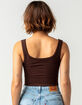 FULL TILT Chevron Rib Womens Brown Crop Tank image number 3
