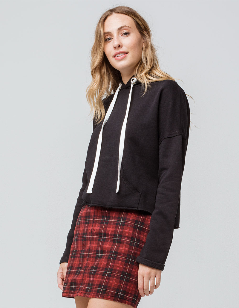 FULL TILT Crop Black Womens Hoodie image number 0