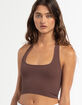 SKY & SPARROW Womens Square Neck Halter Top image number 1