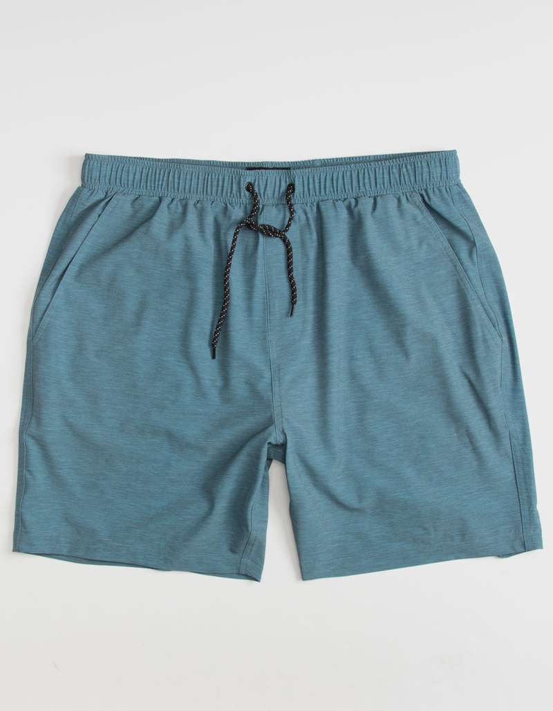 NITROUS BLACK Down Dog Mens Heather Blue Athletic Shorts image number 0