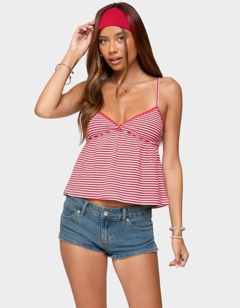 EDIKTED Orietta Striped Babydoll Top Primary Image